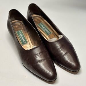Cole Haan Women's Vintage Genuine Brown Leather Loafer Pumps Made in Italy
